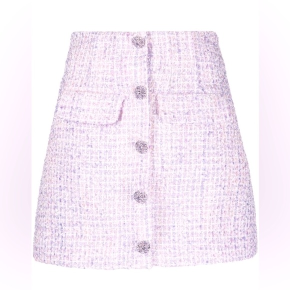 Self-Portrait Dresses & Skirts - Self Portrait Boucle High-waisted Mini Skirt Lilac Size 2 *BNWT*